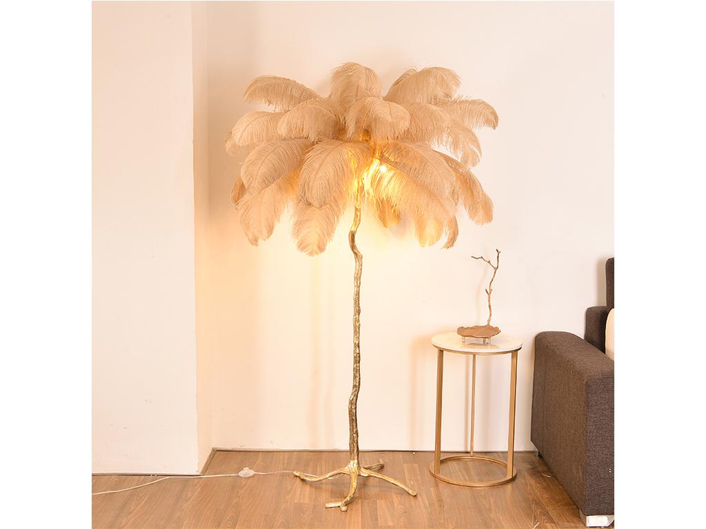 торшер STG The Feather Floor Lamp   [17719] белый, золото