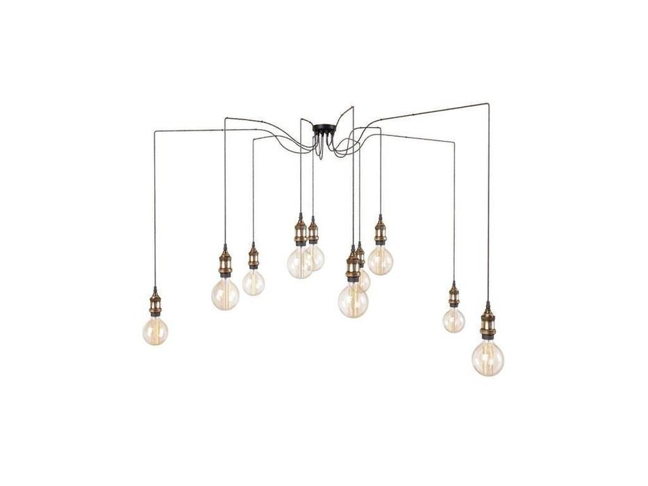 люстра подвесная Loftit Spider 10xE27 max 40W  [LOFT1162A/10] чёрный матовый, бронза