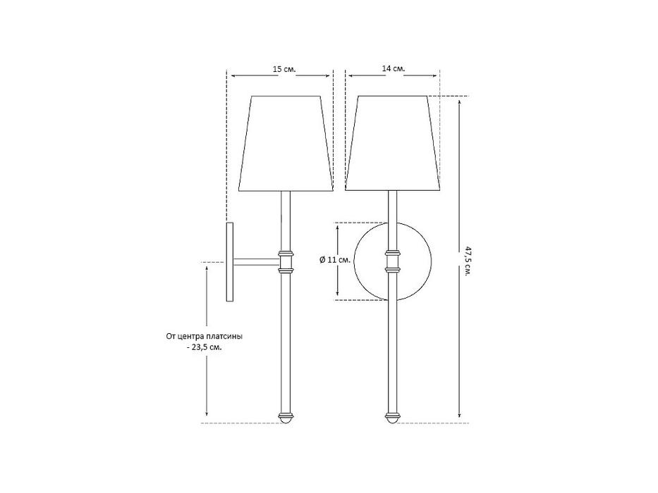 бра Hermitage Камилла   [JJ10668-1WB] белый, золото