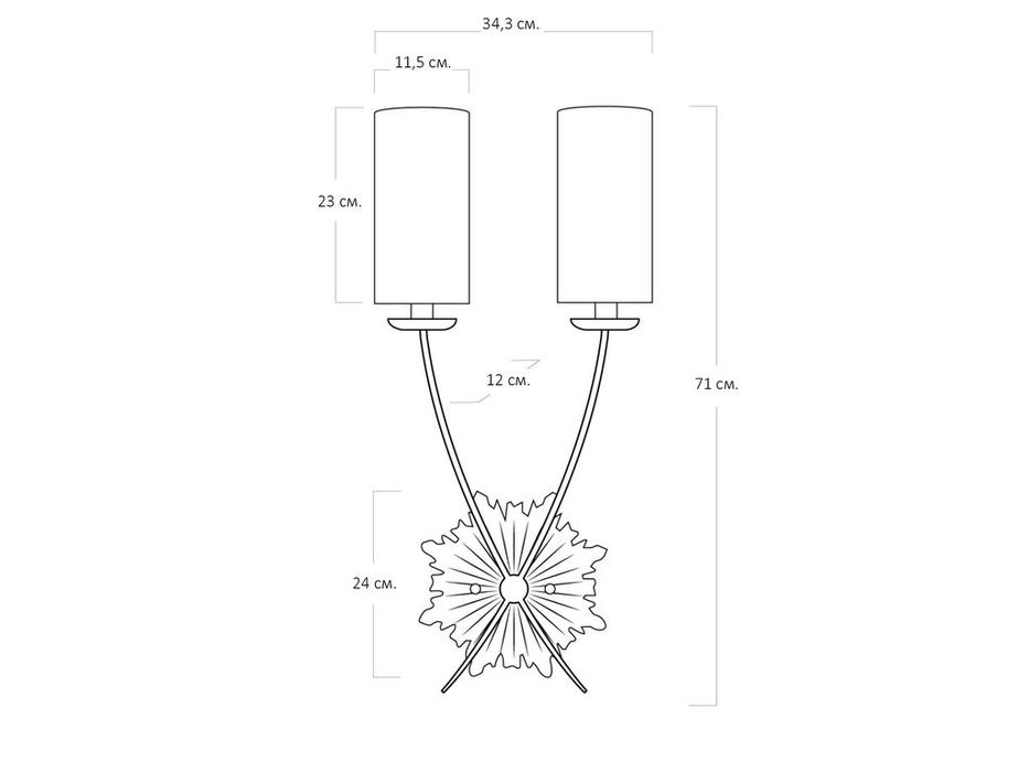бра Hermitage Кромвель   [JJ10622-2T] состаренное золото