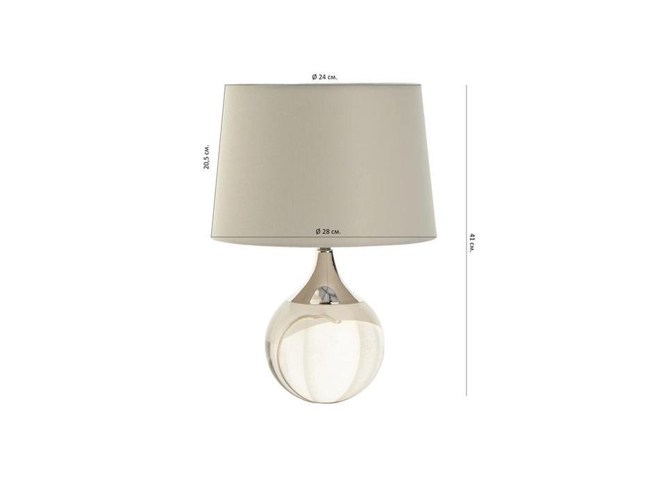 лампа настольная Hermitage Милуоки   [JJ10526-1T] белый, серебро