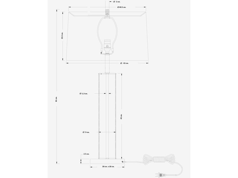 лампа настольная Hermitage Томас   [P2291TA] белый, золото