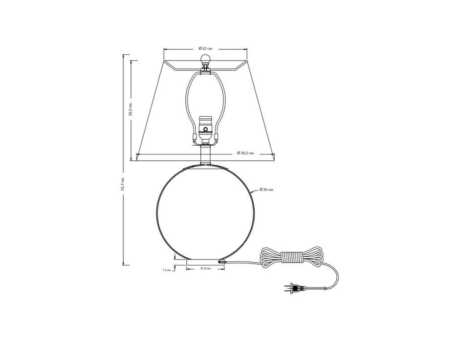 лампа настольная Hermitage Клейтон   [LHLTL7602PQS] белый, серебро