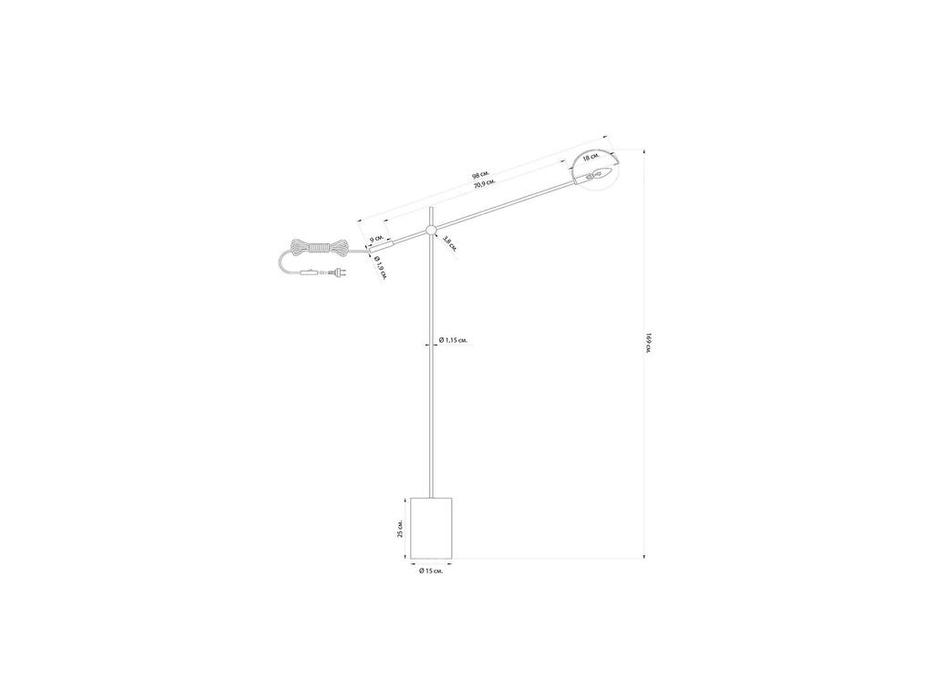 торшер Hermitage Линн   [P2589FB] черный