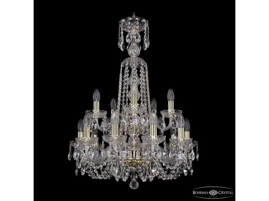 люстра хрустальная Bohemia Ivele Crystal 1402/10+5/195/XL-81/2d G   [1402/10+5/195/XL-81/2d G] прозр