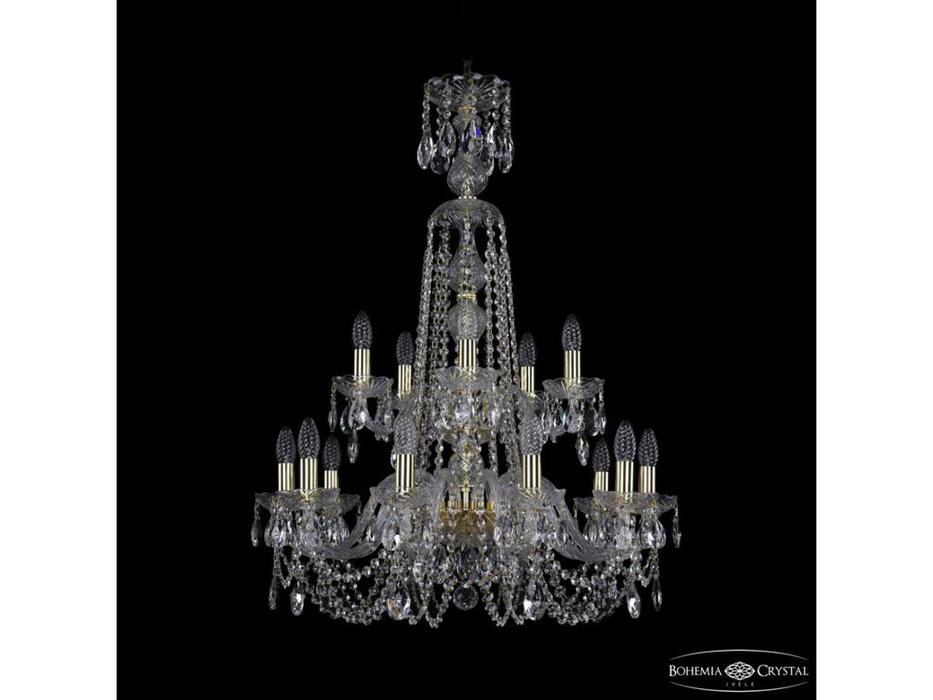 люстра хрустальная Bohemia Ivele Crystal 1402/10+5/240/XL-90/2d G   [1402/10+5/240/XL-90/2d G] прозр