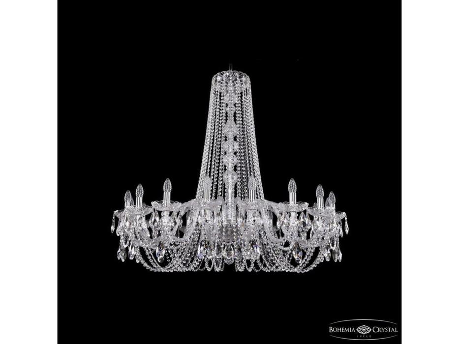 люстра хрустальная Bohemia Ivele Crystal 1402/18/400/h-105 Ni   [1402/18/400/h-105 Ni] прозрачный