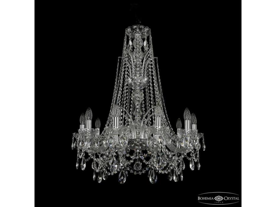 люстра хрустальная Bohemia Ivele Crystal 1411/10/240/XL-84 Ni   [1411/10/240/XL-84 Ni] прозрачный