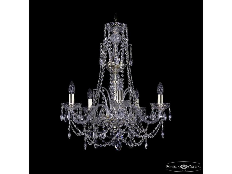 люстра хрустальная Bohemia Ivele Crystal 1411/5/195/Xl-63 G   [1411/5/195/Xl-63 G] прозрачный